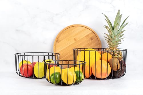 Fruit Basket for Kitchen Counter Set of 3 (3 Count)