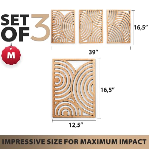 Modern Wooden Wall Sculptures (3 Count)