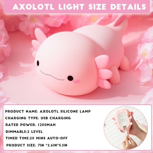 Axolotl Squishy Silicone Night Light
