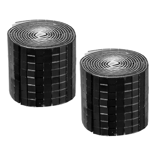 Self Adhesive Glass Mirror Mosaic Tiles 3200 Pcs 5 x 5 mm Disco Tiles for Craft Decoration Glass Mirror Disco Ball Black 2 Pcs (2 Count)