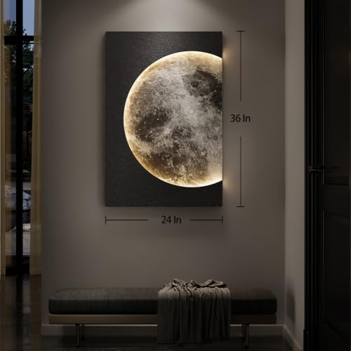 Large 3D LED Moon Wall Art