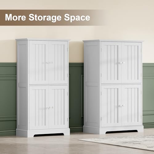 Bathroom Floor Cabinet with Adjustable Shelves