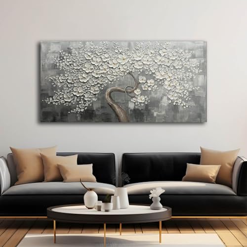 White Flower Wall Decor Living Room Decor Bedroom Decor Aesthetic Hand