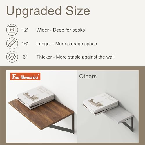 Walnut Floating Shelves Set of 2 (2 Count)