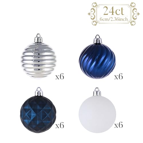 24ct Christmas Ornaments Tree Decorations Set 2.36 Inch (24 Count)