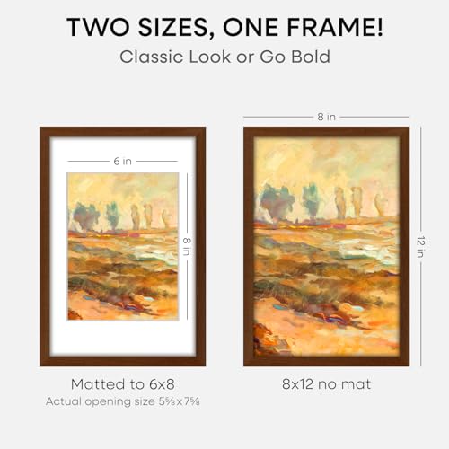 8x12 Brown Oak Picture Frame