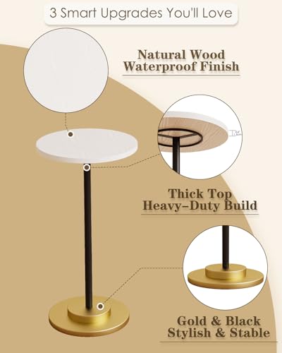 Drink Table Round Side Table for Small Spaces