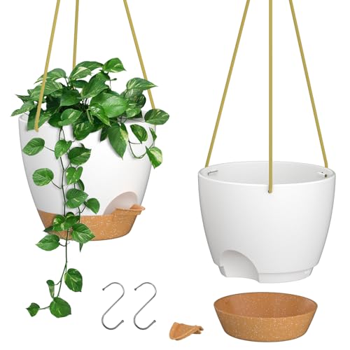 8 Inch Hanging Planters for Indoor Outdoor Plants (2 Count)
