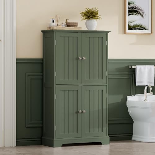 Bathroom Floor Cabinet with Adjustable Shelves