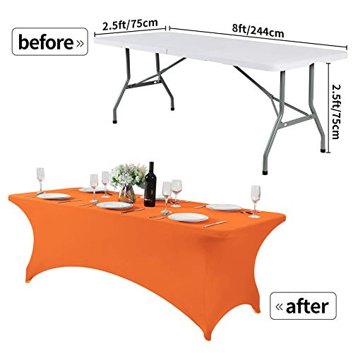Spandex Table Cover for 8FT or 4ft or 6ft Table Universal Fitted Stretch Tablecloth for Party