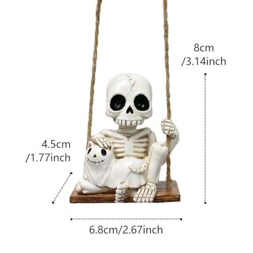 Halloween Resin Skeleton Swing Ornament