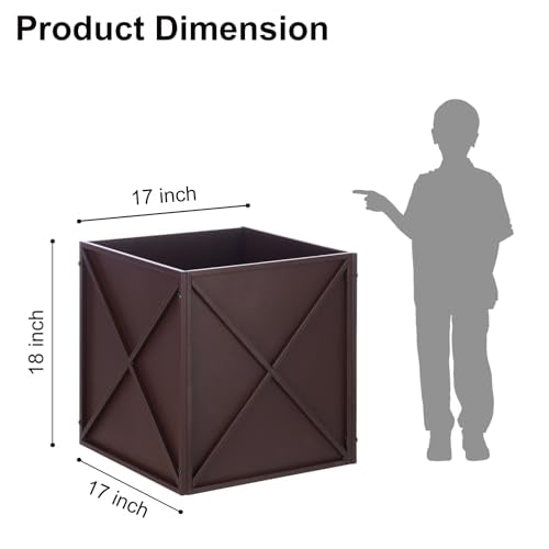 Large Metal Planter Box 17”x 17”x 18”