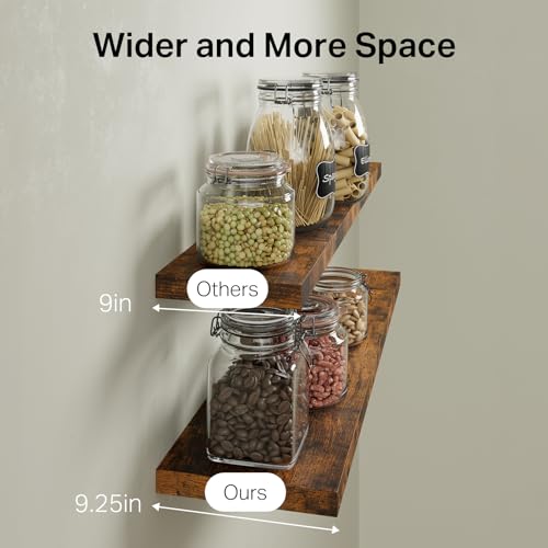 Rustic Brown Floating Shelves 47.2in