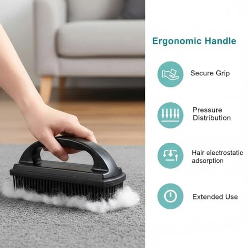 Rubber Brush Effortless Pet Hair & Lint Removal for Couches & Clothes