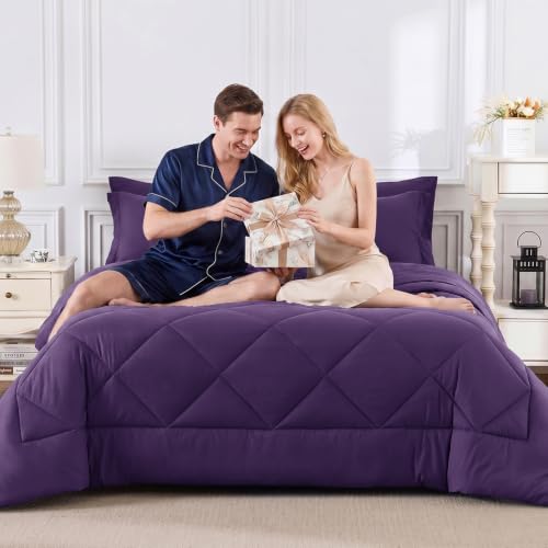Queen Comforter Set 88"x88" Purple