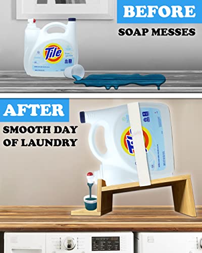 Liquid Laundry Detergent Holder Stand with Tray & Strap