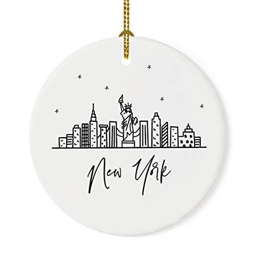 Round Ceramic Porcelain Christmas Tree Ornament