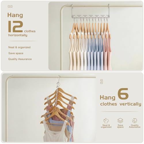 Space Saving Hangers for Clothes 6 Pack (6 Count)