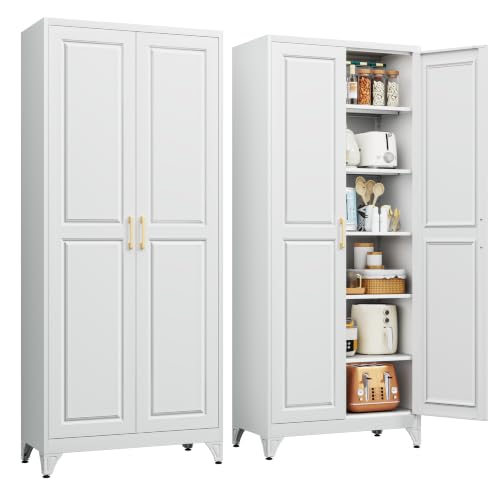 75" Metal Kitchen Pantry Cabinet