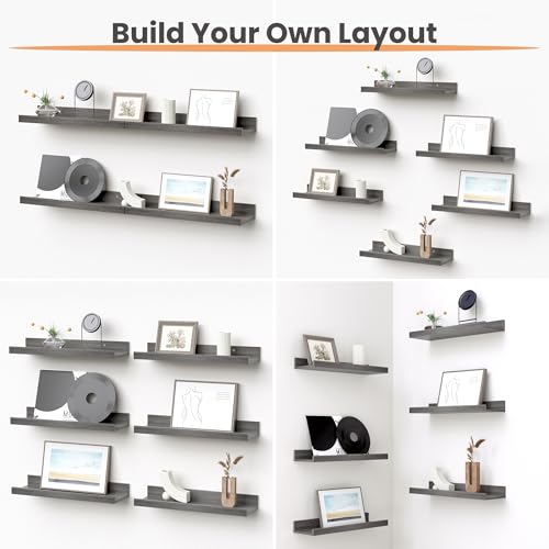 Floating Shelves for Wall Decor and Storage (6 Count)