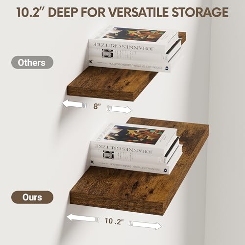 10 in Deep Floating Shelves 16” Set of 2 (2 Count)