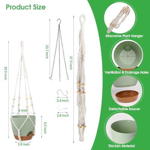 Hanging Planters for Indoor Outdoor Plants (2 Count)