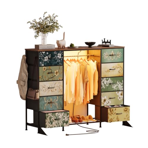 55"W Dresser with Hanging Rack