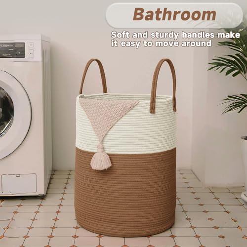 60L Cotton Rope Laundry Basket Hamper