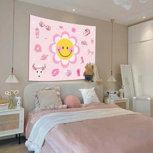 Y2K Tapestry Pink Sun Wall Tapestry