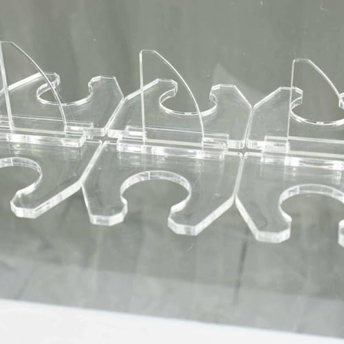 20 Pack 3" Clear Acrylic Glass Holder Hooks for Double Side Display On Champagne Rack Stand (20 Count)