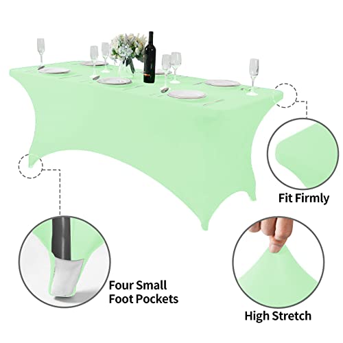 Spandex Table Cover for 6Ft or 4fT or 8ft Table Universal Fitted Stretch Tablecloth for Party