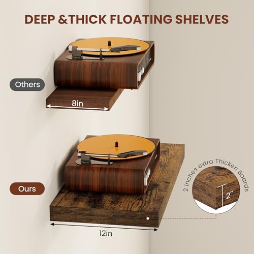 Deep Floating Shelves 60x12” Set of 1