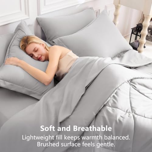 King Comforter Set 102"x90" French Grey