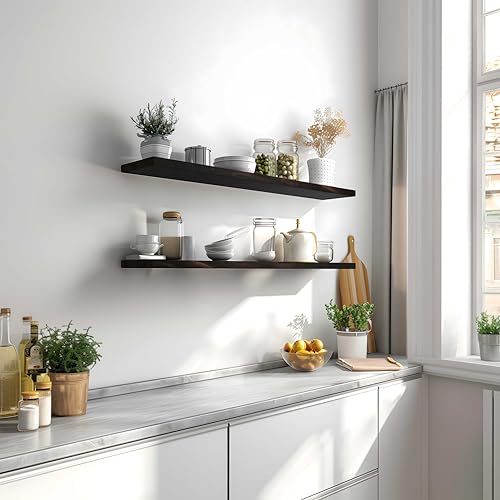 Wood Floating Shelves for Wall Decor (4 Count)