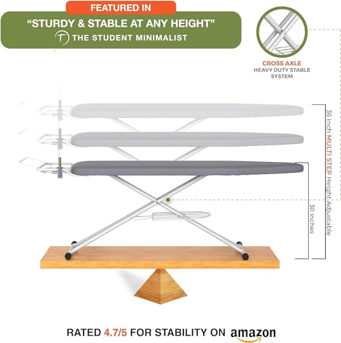Ironing Board 57" x 15" Foldable with Wall Hanger