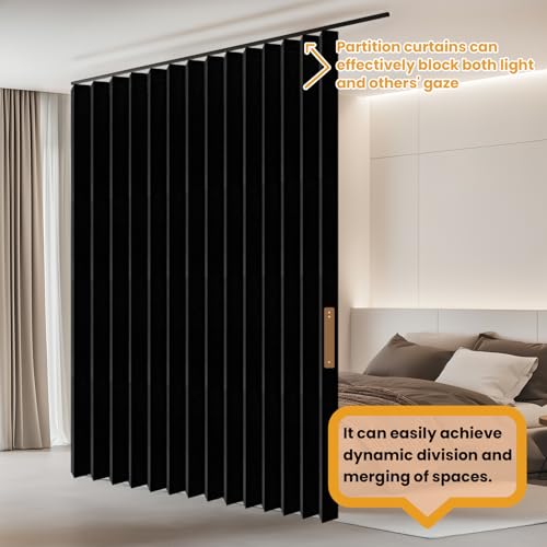 Accordion Style Room Divider with Ceiling Track