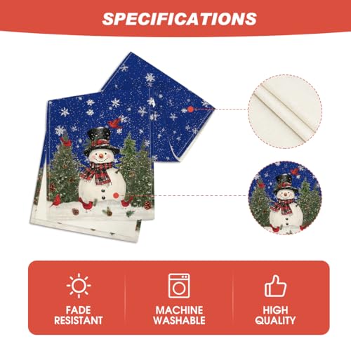 Snowman Christmas Table Runner Home Party Decor 13x60 Inch