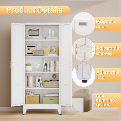 71" H Metal Kitchen Pantry Storage Cabinet