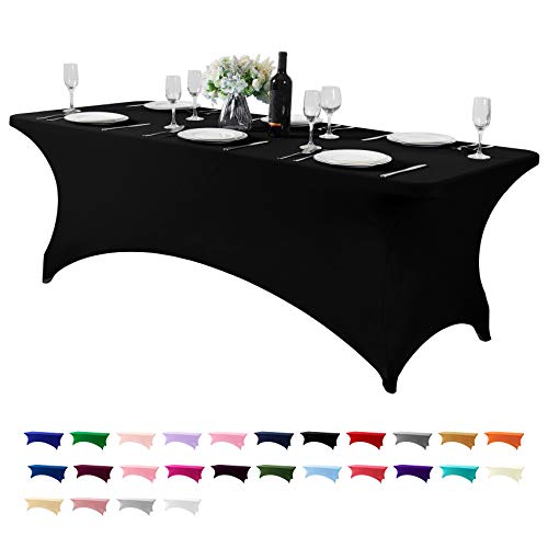 Spandex Table Cover for 8FT or 4ft or 6ft Table Universal Fitted Stretch Tablecloth for Party