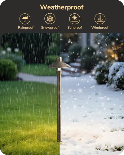 Solid Brass Low Voltage Landscape Lighting with G4 Bulbs 4 Pack (4 Count)