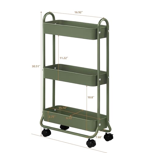 Slim Rolling Storage Cart