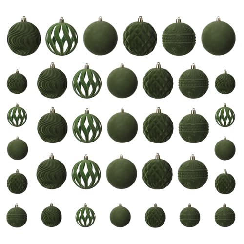 36PCS Velvet Ornaments for Christmas Tree (36 Count)