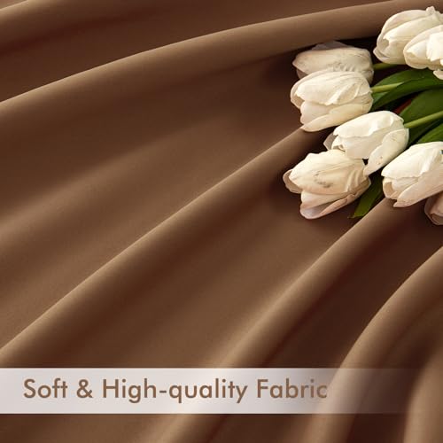 Cappuccino Brown Back Tab Blackout Curtains 52x108 Inch 2 Panels Set (2 Count)