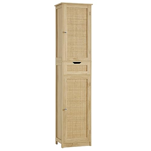 66.9" Tall Bathroom Storage Cabinet with 2 Doors & 1 Drawer