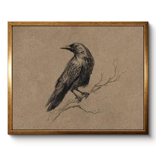 Vintage Raven Framed Wall Art