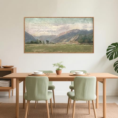 Numbers 6:24-26 May the Lord Bless You Framed Wall Art 40x20 Inch