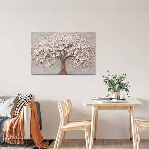 Canvas Wall Art Decor Prints Modern Botanical Wall Art Pictures for Living Room Tree of Life Flower Wall Art Prints Artwork for Walls Home Office Decorations 32" X 48"Printed Decorative Painting