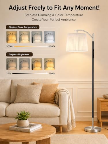 Floor Lamp with Remote for Living Room