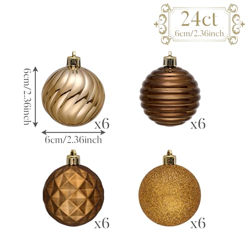 24ct Christmas Ornaments Tree Decorations Set 2.36 Inch (24 Count)