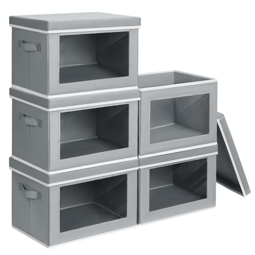 Stackable Storage Bins with Lids (5 Count)